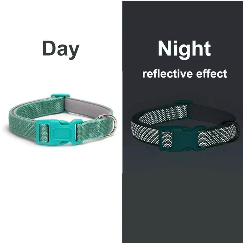 NWT Medium Reflective Light Blue Dog Collar